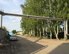 Строительство надземной теплотрассы
